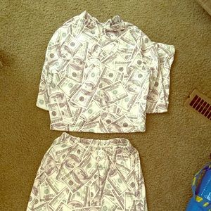 Money jogger crop top set SZ M